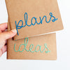 Set of Two Plans & Ideas Embroidered Notebooks - Make & Mend