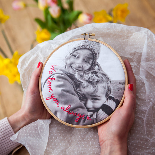 Floral Heart Embroidery Kit 7 Hoop Love and Botanical Theme Thoughtful  Handmade Creative Gift Can Be Personalised 